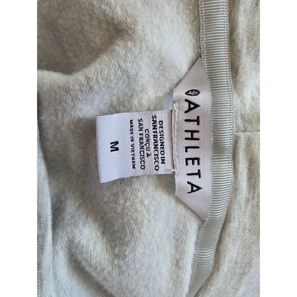 Athleta Womens Heather Gray Drape Hooded Sweatshirt M - Picture 6 of 9